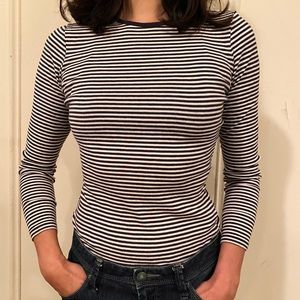 French connection striped long-sleeved shirt